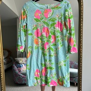 Lilly Pulitzer Floral Mini Dress - Aqua, Pink, Green